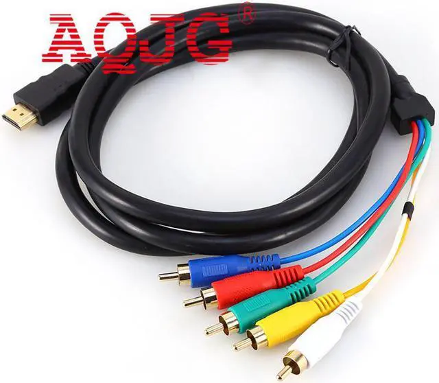 Main image of 5FT HDMI Male to 5 RCA RGB Audio Video AV Adapter Cable Cord Wire HDMI to RCA cable av cables