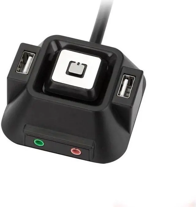 Main image of 1.2m Desktop Computer PC Case Power Supply on/off Reset Button Switch Extender Cable with Dual USB Port Dual Audio Plug