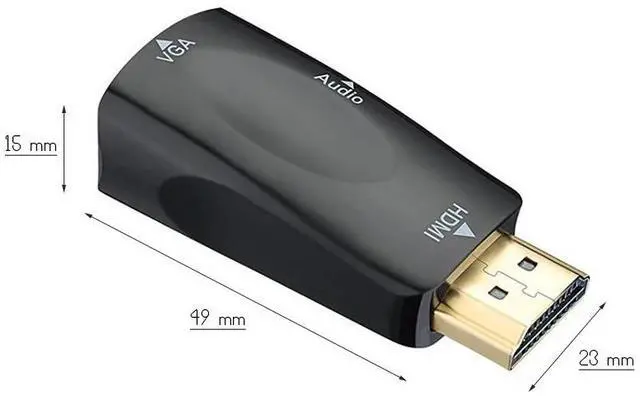 Alt view image 3 of 3 - HDMI-compatible Male to VGA 15 Pin Female Adapter Audio Cable Converter FHD 1080P 720P 480P For TV Box Display Projector