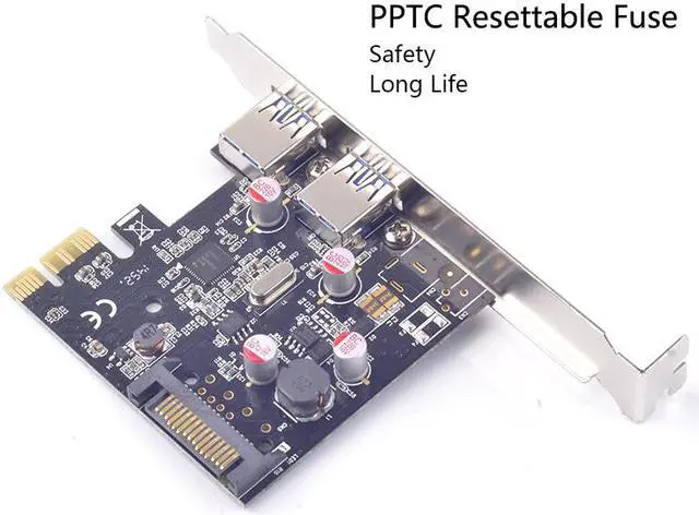 Alt view image 3 of 6 - USB3.0 PCI express Adapter PCI express to USB 3.0 2 ports Adapter Expansion Card USB 3 0 to PCI-e Converter NEC chip