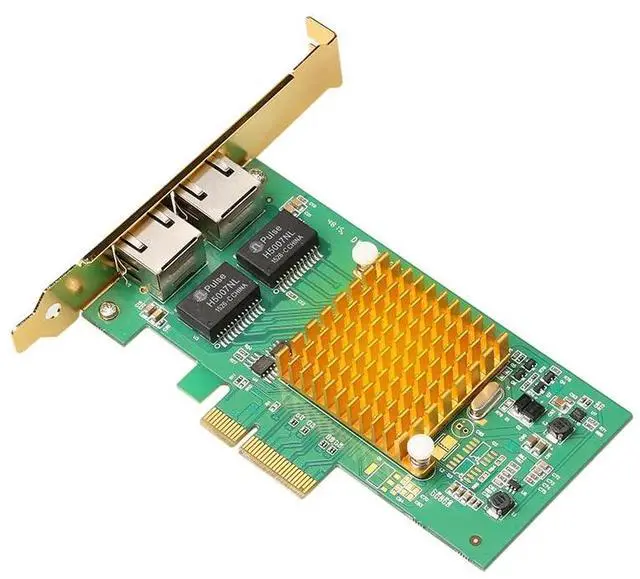 Alt view image 3 of 5 - I350 - T2 Network Card PCIe pci express  2 Ports Gigabit Ethernet Server card rj45 rj-45 Nic  InteI350T2 Chip