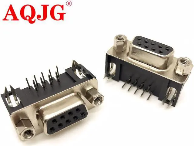 Alt view image 3 of 3 - DB9 Male Female PCB Mount D-Sub 9 pin PCB Connector RS232 Connector 90 Degree 10pcs Wholesale
