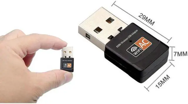 Alt view image 4 of 6 - 5G Dual Band 600M Mini Wireless WI FI LAN USB WiFi 802.11ac/b/g/n Adapter For PC Laptops