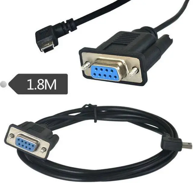 Main image of Angled Mini USB 2.0 Male to RS232 DB9 9Pin Female Adapter Extension  Cable 6Ft 1.8m