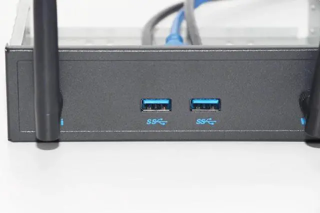 Alt view image 6 of 6 - Wireless Network Card Front Antenna USB PCI-E 1x to 2 Port USB 3.0 Card 5.25" Floppy Bay Front Panel USB 3 Hub Wireless Adapter