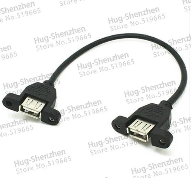 Alt view image 2 of 2 - Brand 30cm USB 2.0 Female to USB Female Panel Mount Extension Adapter Cable 10pcs