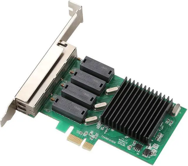 Alt view image 2 of 4 - Network Card 4 Port Gigabit Ethernet 10/100/1000M PCI-E PCI Express to 4x Gigabit Ethernet Network Card LAN Adapter