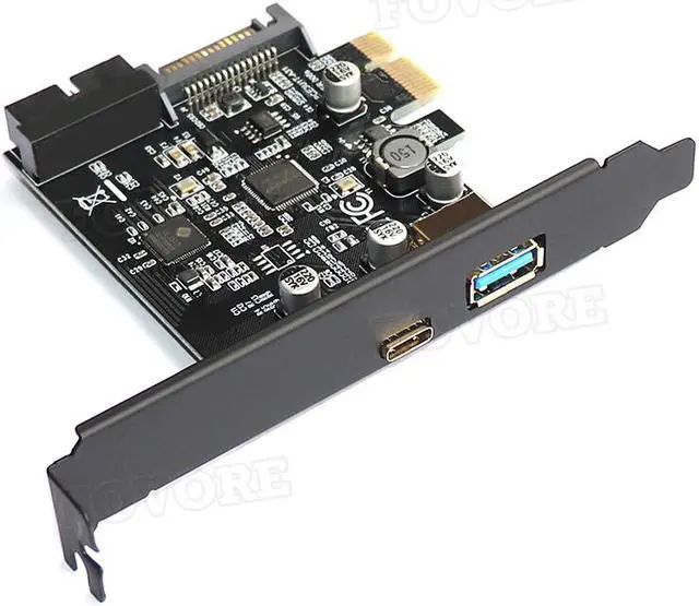 Alt view image 2 of 6 - Add On Cards USB Expansion Card PCIE Sata/Card PCIE USB Adapter USB3 PCIE USB 3.1 PCI-E USB-C 2.4A Computer Expansion Cards