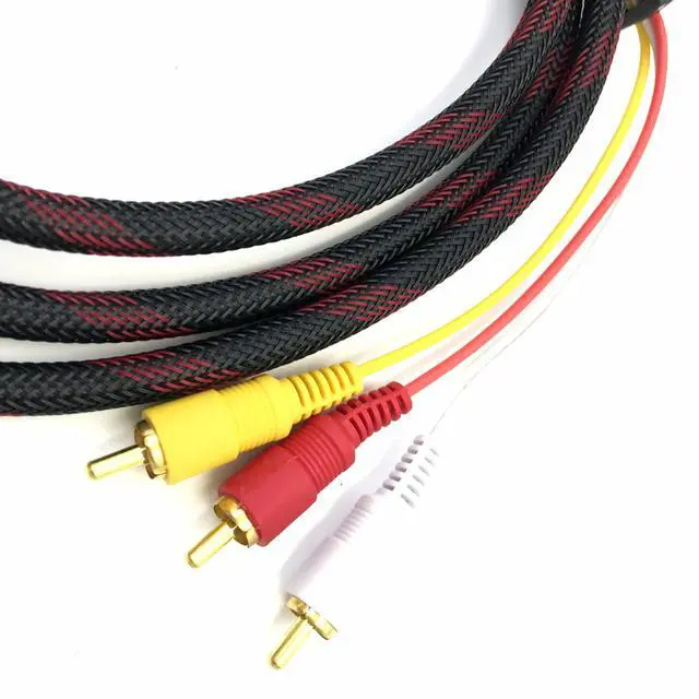 Alt view image 3 of 5 - High Qulity 1.5m Hdmi Male To 3 Rca Video Audio Av Cable Cord Adapter For Tv Hdtv Dvd 1080p High Definition Video Output