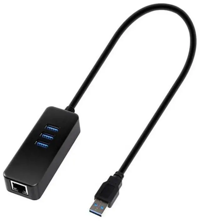 Alt view image 3 of 5 - USB 3.0 1000Mbps Gigabit Ethernet Adapter USB to RJ45 Lan Network Card 3 Port USB3.0 Hub for Windows 7/8/10/Vista/XP MacOS PC