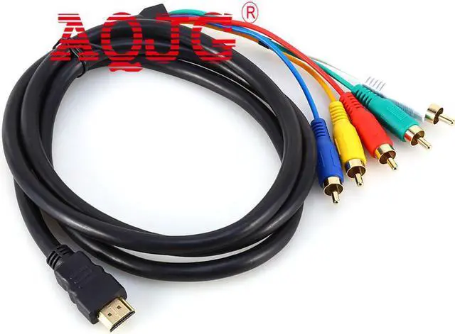 Alt view image 3 of 3 - 5FT HDMI Male to 5 RCA RGB Audio Video AV Adapter Cable Cord Wire HDMI to RCA cable av cables