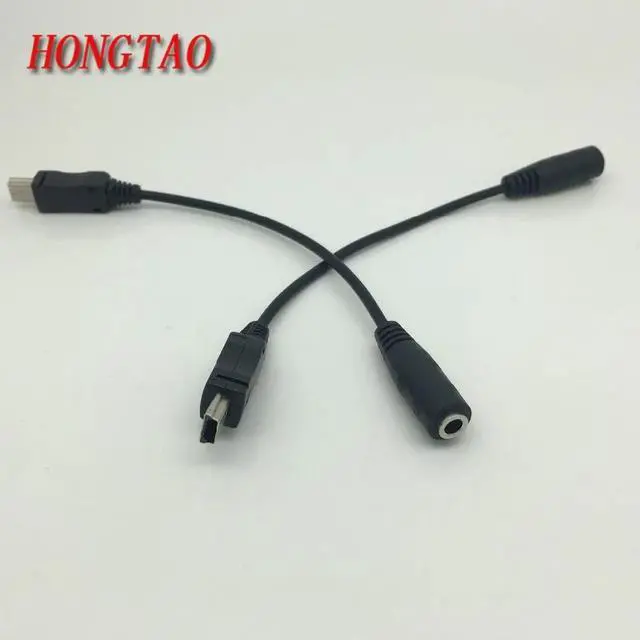 Alt view image 3 of 6 - Mini USB Male to 3.5mm Jack Female Audio Cable Cord for Active Clip Mic Microphone Adapter for GoPro Hero 1 2 3 3+ Sports Camera