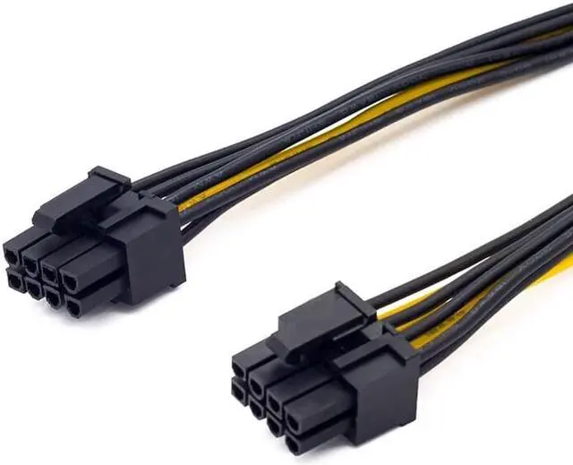 Alt view image 3 of 5 - PCI-Express PCIE 8 Pin To Dual 8 (6+2) Pin VGA Graphic Video Card Adapter Power Supply Cable 8 Inches