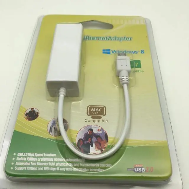 Alt view image 6 of 6 - Micro Mini 5pin USB To RJ45 10/100M Ethernet Network Adapter For SamsungTable PC  White also have Micro to rj45 Huawei