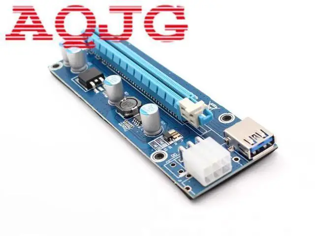 Alt view image 4 of 6 - PCI-E PCI Express Extender Riser Card 1x to 16x PCIE Mining Card USB 3.0 Data Cable 8Pin Power Supply for BTC Miner Machine SATA