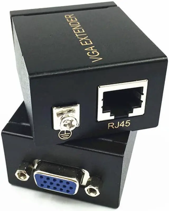 Alt view image 2 of 6 - VGA Network Signal Extender Sender 60m RJ45 CAT5e/6 Transmitter Receiver Adapter for HDTV