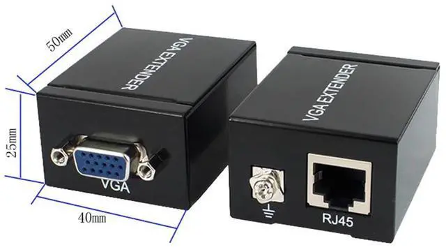 Alt view image 4 of 6 - VGA Network Signal Extender Sender 60m RJ45 CAT5e/6 Transmitter Receiver Adapter for HDTV