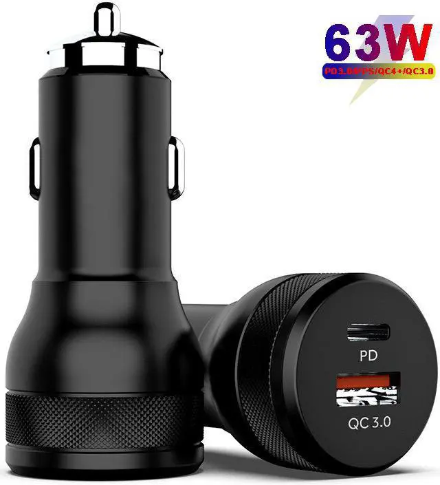 Main image of 63W Fast Car Charger USB-C 45W PPS/PD Quick Charging Adapter For iPhone 12 Pro Max 11 XS Max SAMSUNG S21 Ultra Note 20 QC3.0 4+