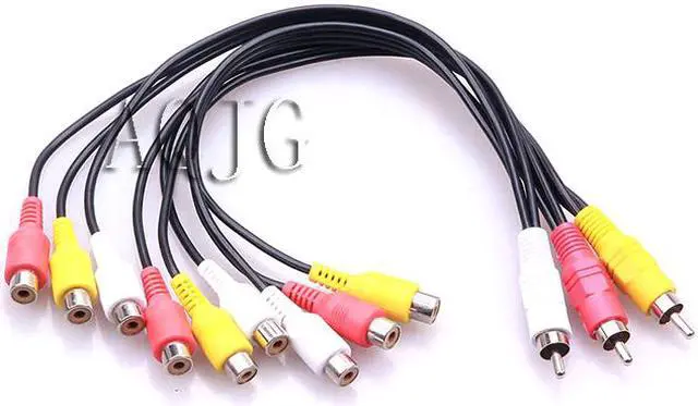 Main image of Audio Video Connect Cables AV Lotus Head 3 Male To 9 Female Line DVD Set-top Box Connected To TV RCA Video Cable Split Line