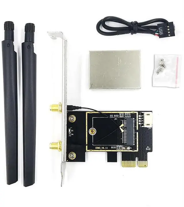 Alt view image 6 of 6 - M.2 /NGFF To PCI-E Converter Desktop Wireless WiFi Bluetooth Dual Band Wireless Network Card Dapter Board For PC Desktop