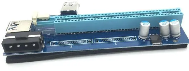 Alt view image 4 of 6 - 30cm PCIe PCI-E PCI Express Riser Card 1x to 16x with USB3.0 Cable SATA to 6Pin power cable riser for bitcoin mining Machine