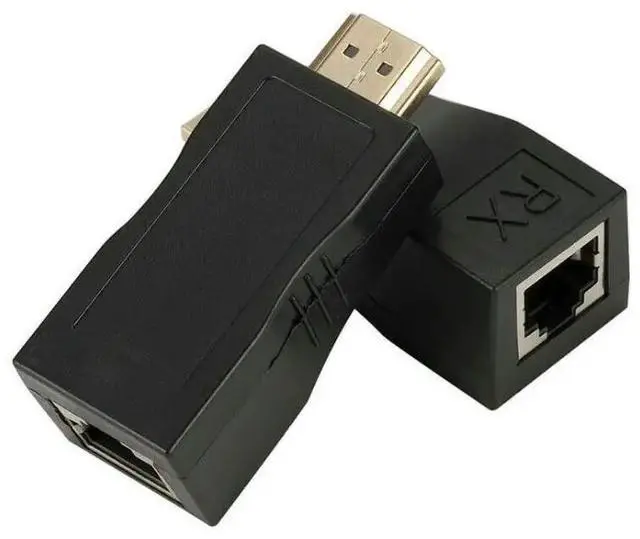 Alt view image 2 of 6 - HDMI  extender rj45 4K 3D HDMI 1.4 30M Extender to RJ45 Over Cat 5e/6 Network LAN Ethernet Adapter