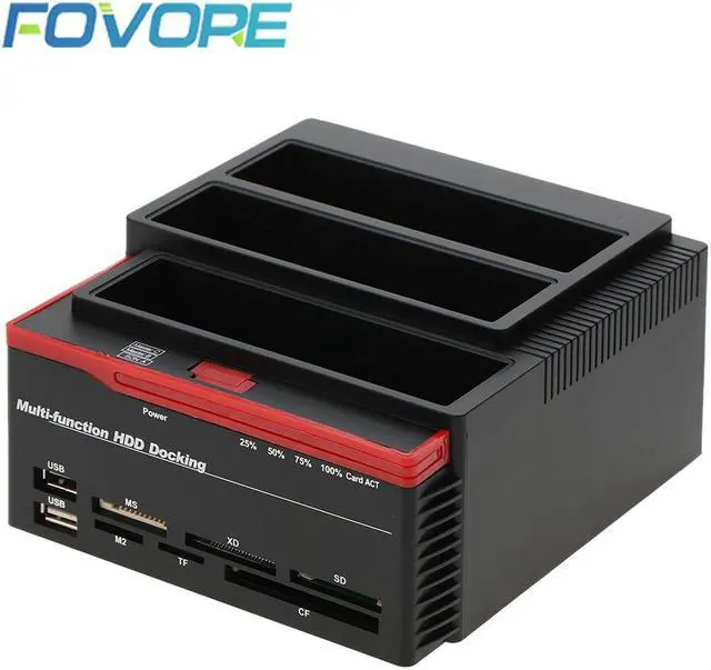 Main image of 2.5"/3.5" USB 3.0 to 2 SATA Ports 1 IDE Port External HDD Hard Drive Disk Docking Station Card Reader USB3.0 Hub with OTB/OTC