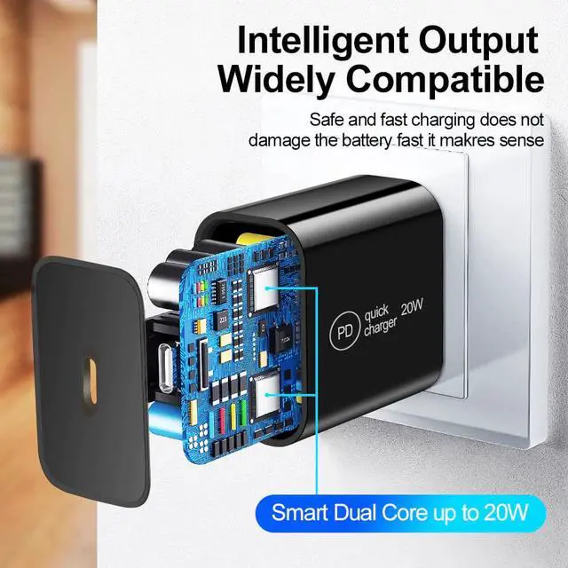 Alt view image 2 of 5 - 20W USB-C PD Quick Charge 3.0 Fast Charger Adapter For iPhone 12 Pro 11 Pro MAX XR SAMSUNG S20 Ultra S20 XIAOMI Mi10 Pro HUAWEI