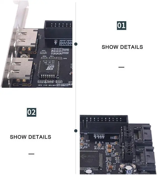 Alt view image 4 of 6 - PCI To SATA Controller PCI To Ide PCI-E To 2sata IDE Jmb363 Disk Array Card Express Expansion Card Adapter