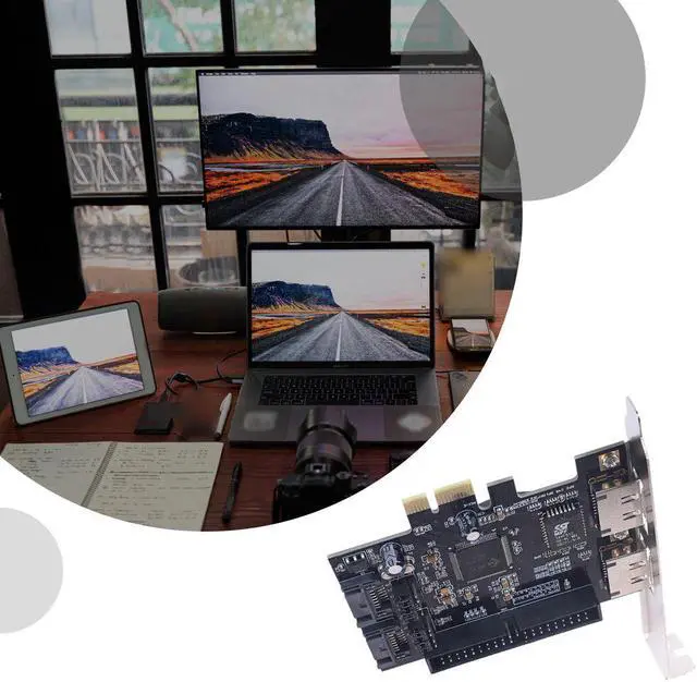 Alt view image 2 of 6 - PCI To SATA Controller PCI To Ide PCI-E To 2sata IDE Jmb363 Disk Array Card Express Expansion Card Adapter