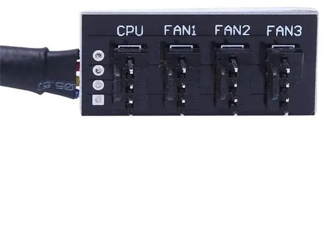 Alt view image 3 of 6 - 4-Port PC PWM Cooling Fan Hub Cooling 4Pin Fan Splitter Cable 1 Female to 4 Male Compatible with 4pin PMW Fan Connector 2021