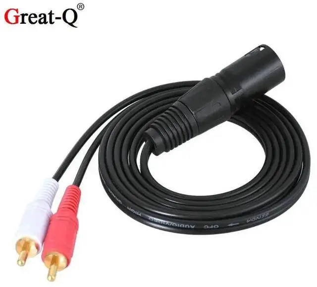 Main image of Audio RCA Cable 2RCA Male to XLR 3 Pin Male Female Cannon Amplifier Mixing Plug AV Cable  XLR to Dual RCA Cable 1.5M