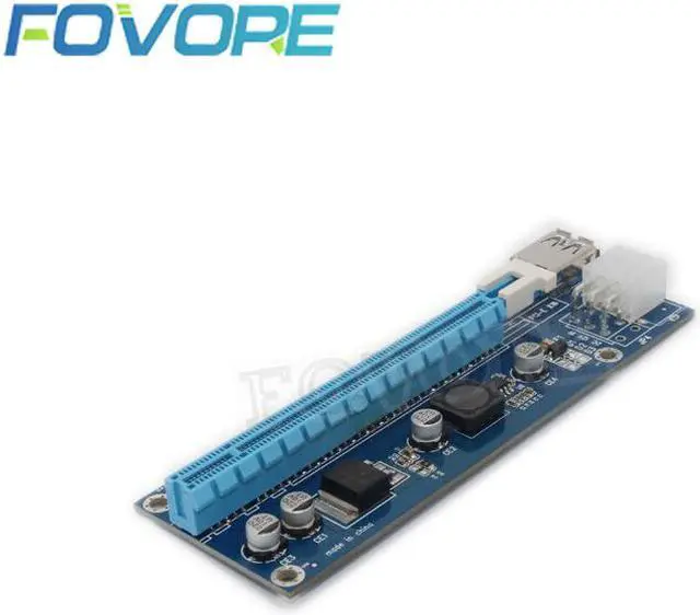 Alt view image 3 of 6 - PCIE Riser PCI-E 1X to 16X Riser Card 60CM USB 3.0 PCI Express SATA to 6Pin Power Cable for BTC Bitcoin Mining Antminer Miner