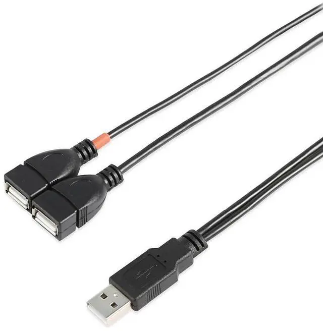 Alt view image 5 of 6 - USB 2.0 A Male to Dual USB Female Data Hub USB Splitter Cable USB Charging Power Adapter Cable Extension for Laptop