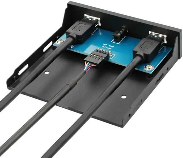 Alt view image 3 of 6 - 3.5" 2 Port USB 3.0 Computer Case Front Panel with 2 in 1 HD Audio Output and Microphone Input Port