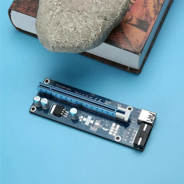 Alt view image 3 of 6 - USB 3.0 PCI-E Riser card PCIE Express 1X 4x 8x 16x Extender Riser Adapter Card with SATA 15pin to 4 pin Power Cable for Mining