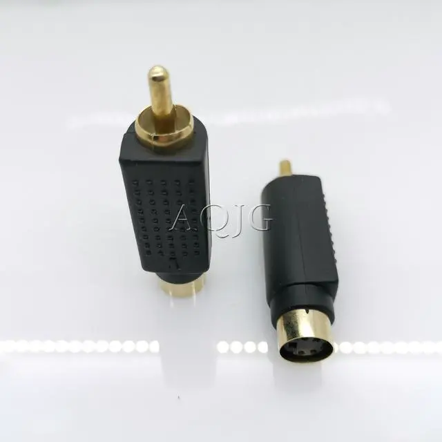 Alt view image 5 of 6 - S-video MINI DIN 4PIN Plug Female to AV RCA Plug male Audio extension Adaptor Gold Plated