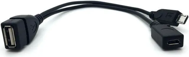 Alt view image 2 of 4 - Black Color Micro USB 2.0 OTG Host Flash Disk Cable with Micro USB power FORGalaxy S3 i9300 S4 i9500 Note2 N7100 Note3 N9000