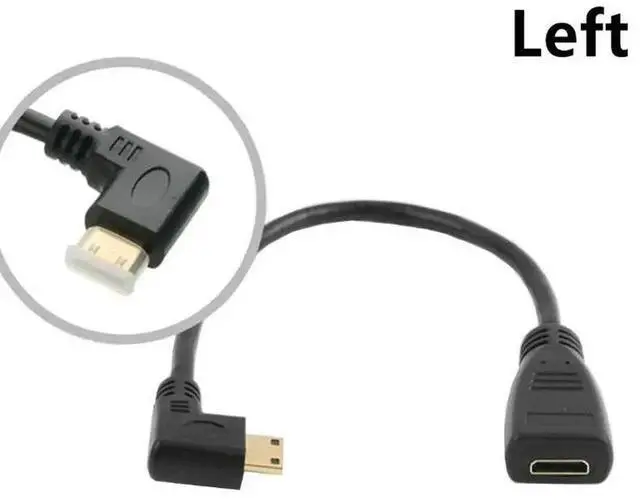 Alt view image 5 of 5 - 90 Degree Mini HDMI-compatible  Male to  Female Converter Adapter HDMI-compatible  1.4 Extension AV Cable