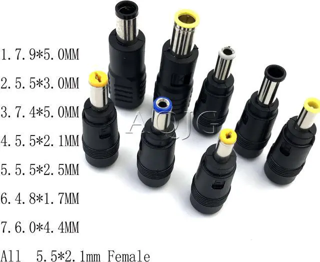 Alt view image 2 of 6 - 7pcs Universal Laptop DC Power Supply Adapter Connector Plug AC DC conversion head Jack Charger Connectors Laptop Power Adapter