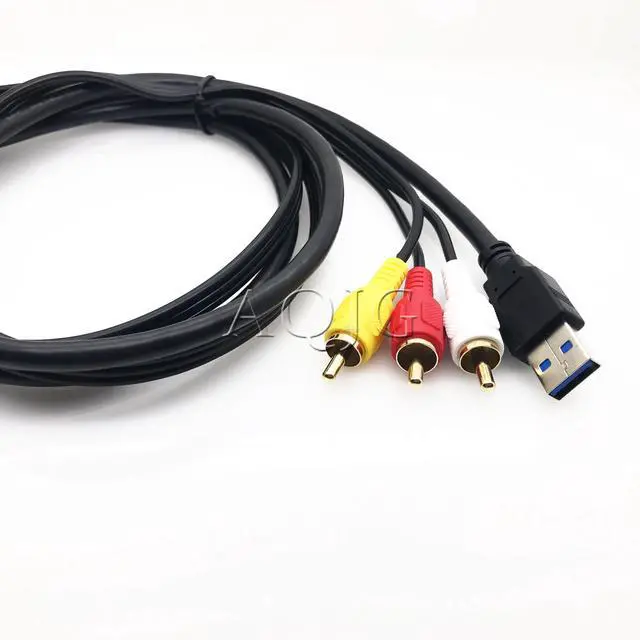 Alt view image 4 of 6 - 1m Car Dashboard Flush Mount Panel USB 3.0 3.5mm AUX RCA Extension Flush Mount Male to Female Cable Car Styling Dashboard