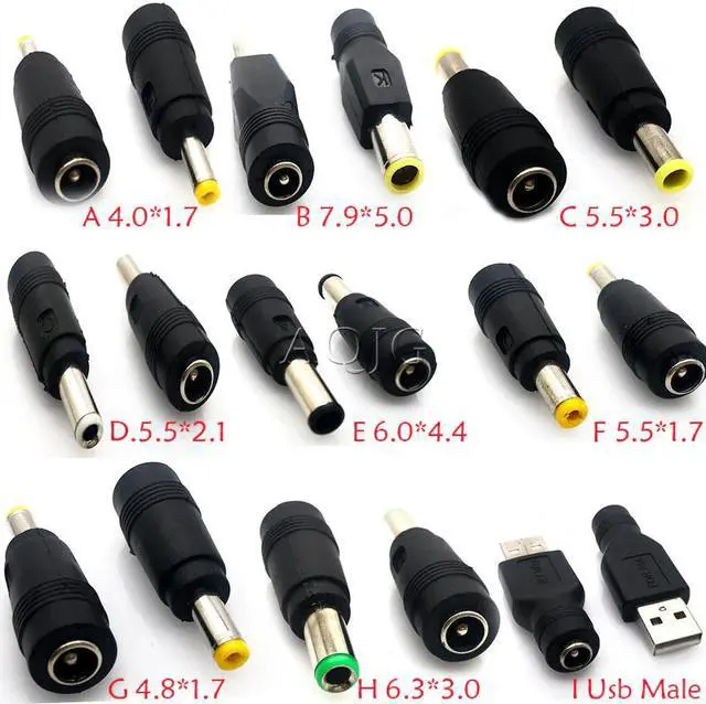 Main image of 1Pcs Common DC Power male to female 6.5*4.4 / 4.0X1.7 / 3.0*1.1 / 5.5*2.5/usb to 5.5*2.1 plug Converter Laptop Adapter connector