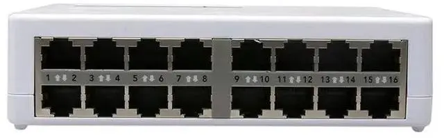 Alt view image 3 of 6 - Great-Q 10/100Mbps 16 Port Fast Ethernet LAN RJ45 RJ-45  Network unmanaged Switch Switcher Hub Desktop PC with EU/US Adapter