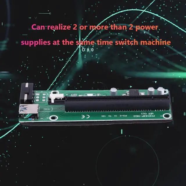 Alt view image 5 of 6 - PCI-E Graphics Card Riser USB3.0 Cable PCI-E 1X to 16X Extender for GPU BTC