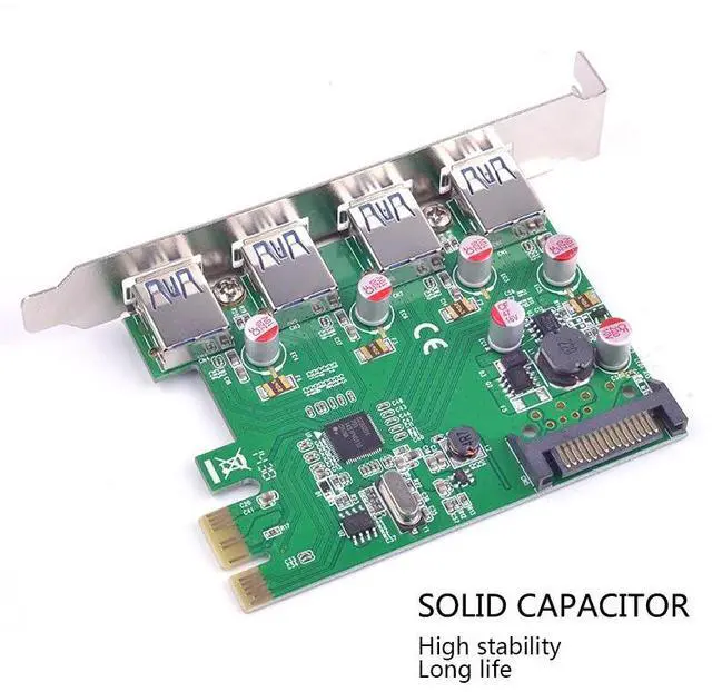 Alt view image 4 of 6 - USB port PCI e card adapter PCI express to USB 3.0 4 ports Adapter Expansion Card USB3 to PCI-e Converter NEC chip