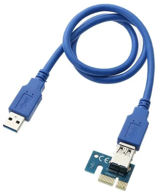 Alt view image 6 of 6 - USB 3.0 PCI-E Riser card PCIE Express 1X 4x 8x 16x Extender Riser Adapter Card with SATA 15pin to 4 pin Power Cable for Mining