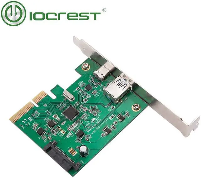 Alt view image 3 of 5 - IOCREST PCI Express to USB3.1 USB-C+ USB3.1 Type-A host controller card up to USB3.1 Gen-II 10Gbps supper speed+ ASM3142 Chipset