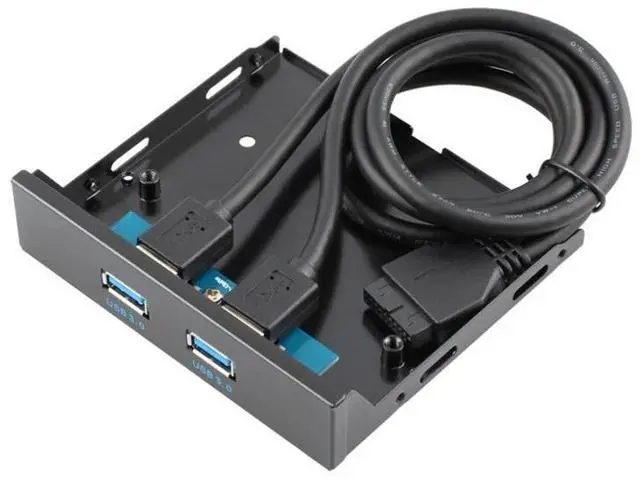 Alt view image 2 of 2 - 3.5" Floppy Bay Internal 20 Pin 2 Ports USB 3.0 Front Panel Bracket Cable usb3.0 to 20pin/19pin