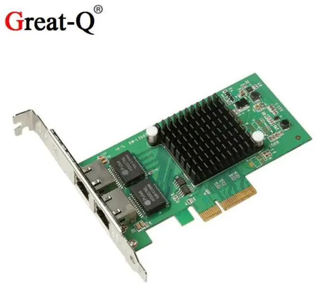 Alt view image 2 of 5 - I350 - T2 Network Card PCIe pci express  2 Ports Gigabit Ethernet Server card rj45 rj-45 Nic  InteI350T2 Chip