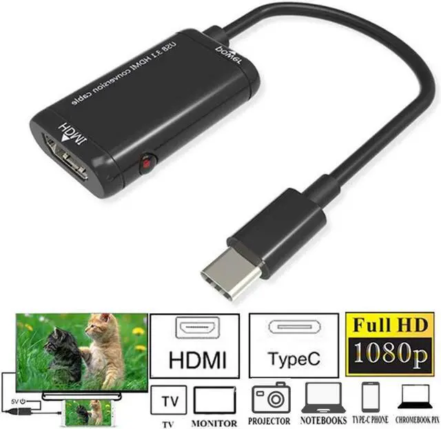 Alt view image 2 of 6 - Computer Display Adapter Usb-c Type C To Hdmi Adapter Usb 3.1 Tv Cable For Mhl Android Phone Tablet Suitable Mobile Phones#g30